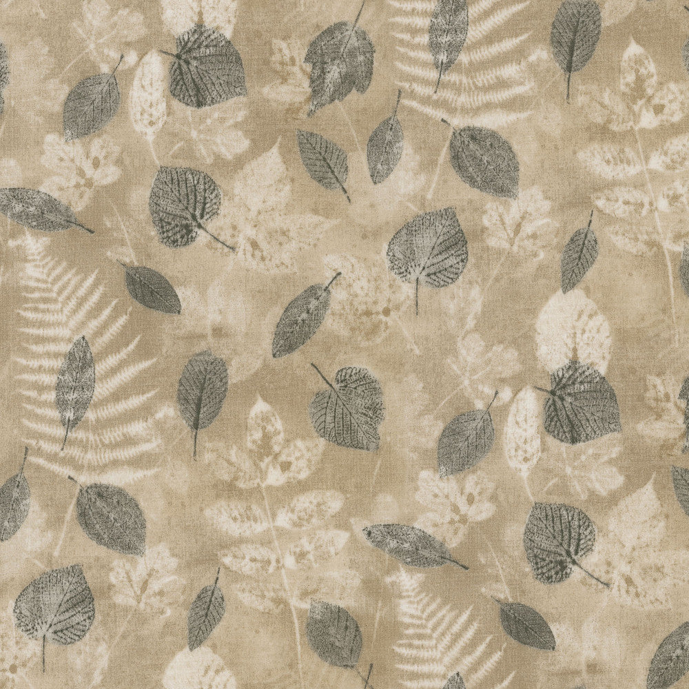 Od Farmhouse Leaf Natural 408571 by PKL Studio Designer Fabric - 100% Spun Polyester PAKISTAN Horizontal: 13.5 and Vertical: 25.25 54 - Swanky Fabrics -