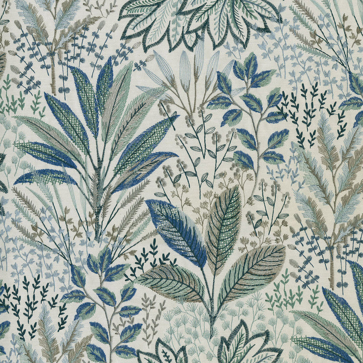 Amazonia Emb Lagoon 408771 by PKL Studio Designer Fabric - 73%Polyester 27%Cotton Embroid:100%Rayon INDIA 46000 Horizontal: 26 and Vertical: 18 54 - Swanky Fabrics -