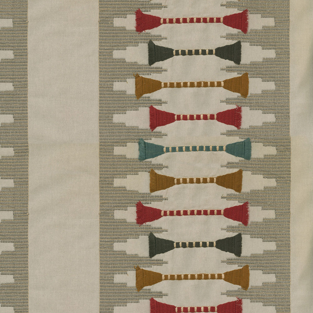 Le Souk Emb Spice 408820 by PKL Studio Designer Fabric - Base: 90% Polyester 10% Linen Emb: 100% Acrylic India 51000 Horizontal: 14.5 and Vertical: 12.25 57" Base 51" emb. - Swanky Fabrics -