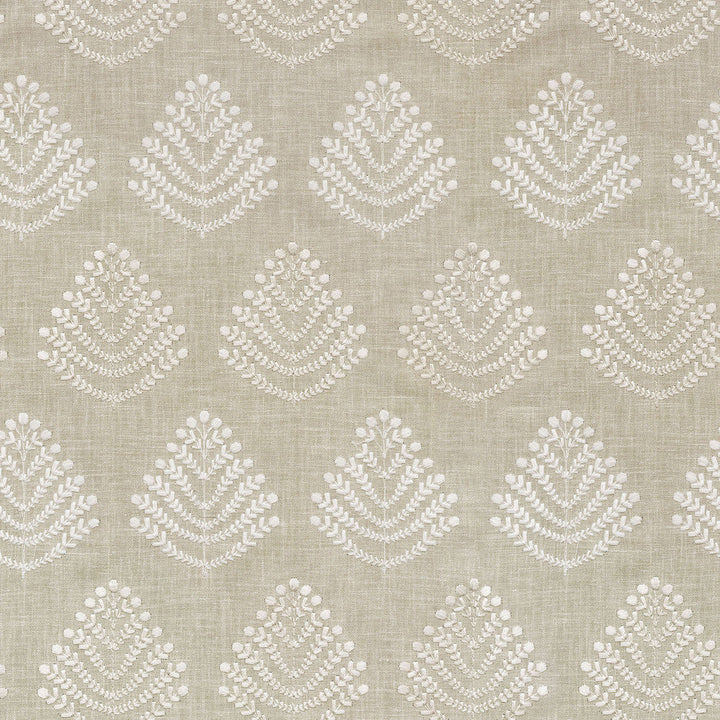 Royal Fern Emb Papyrus 408843 by PKL Studio Designer Fabric - 51% Polyester 49% Cotton Embroid:50% Poly 50% Rayon INDIA 51000 Horizontal: 3.125 and Vertical: 6 54 - Swanky Fabrics -