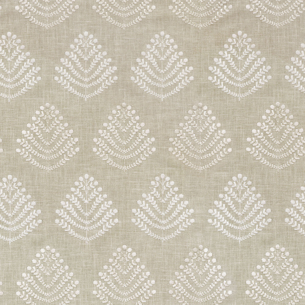 Royal Fern Emb Papyrus 408843 by PKL Studio Designer Fabric - 51%Polyester 49% Cotton Embroid:50% Poly 50% Rayon INDIA 51000 Horizontal: 3.125 and Vertical: 6 54 - Swanky Fabrics -