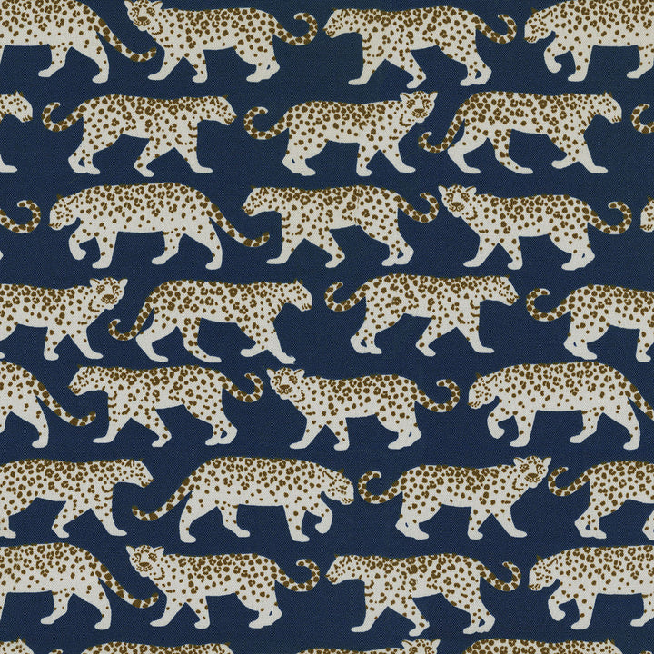 Od Tiger Walk Navy 409102 by PKL Studio Designer Fabric - 100% Polyester PAKISTAN 51000 Horizontal: 13.5 and Vertical: 12.6 54 - Swanky Fabrics -