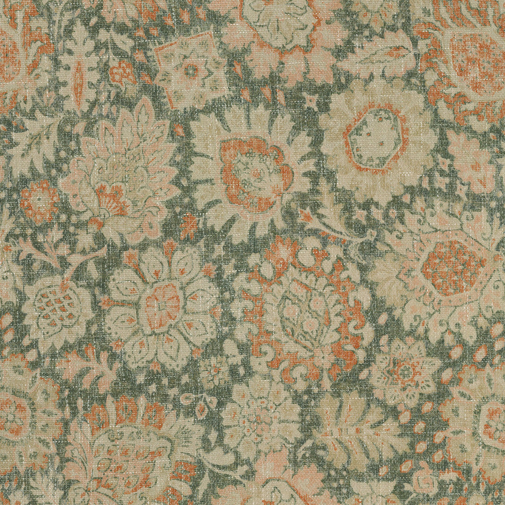 Heriz Medallions Terracotta 409324 by PKL Studio Designer Fabric - Base:80%Polyester 20%Rayon Back:100%Latex CHINA 51000 Horizontal: 27 and Vertical: 27 54 - Swanky Fabrics -