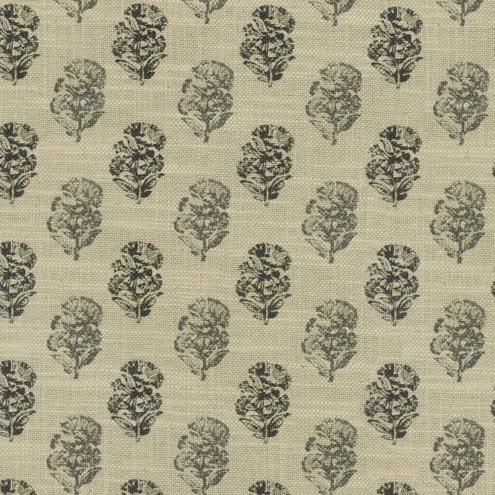 Posy Charcoal 410423 by PKL Studio Designer Fabric - 75% Cotton 25% Linen PAKISTAN 31000 Horizontal: 3.75 and Vertical: 3.125 55 - Swanky Fabrics -
