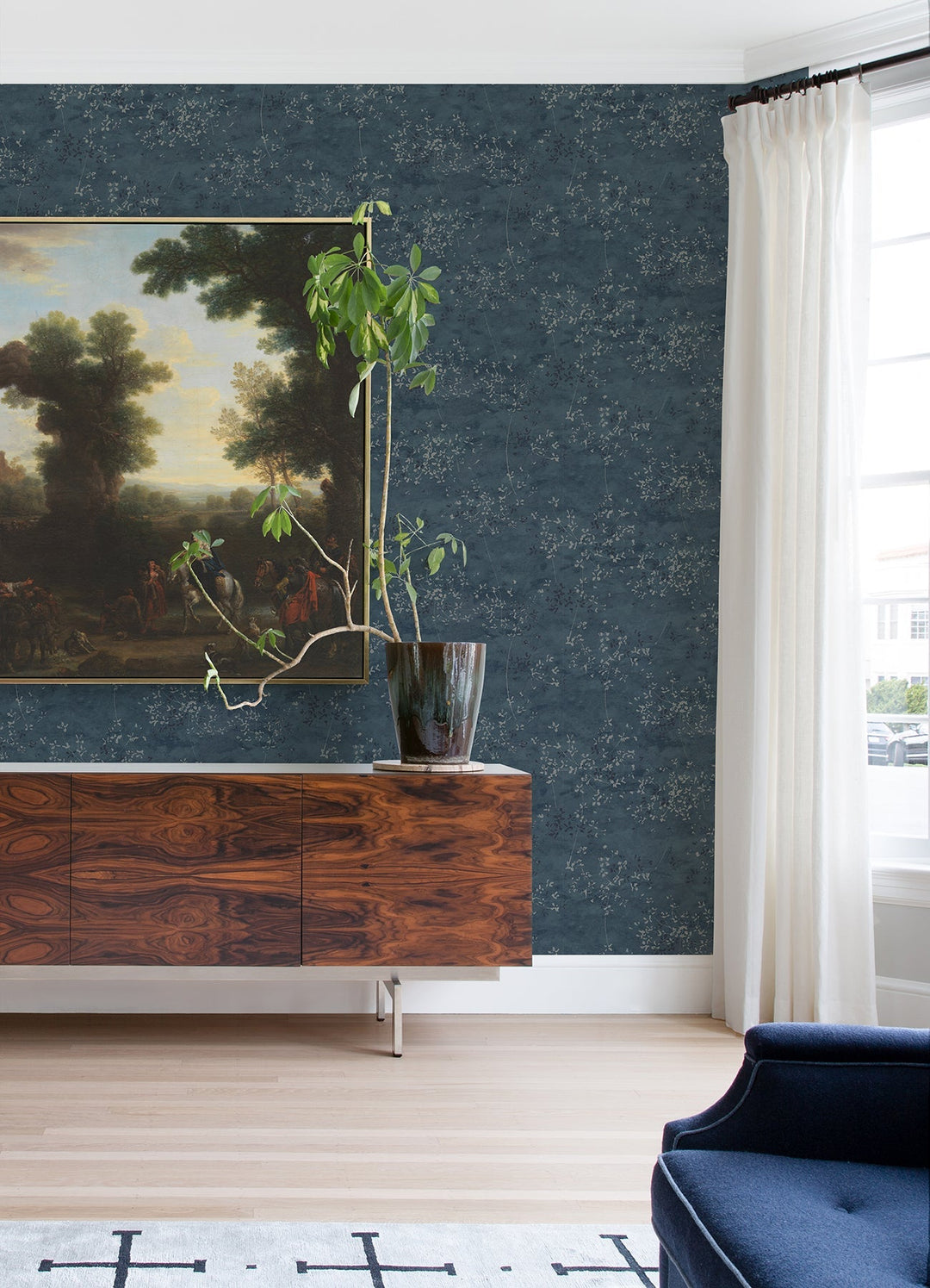 Arian Blue Inkburst Wallpaper by A-Street Prints Designer