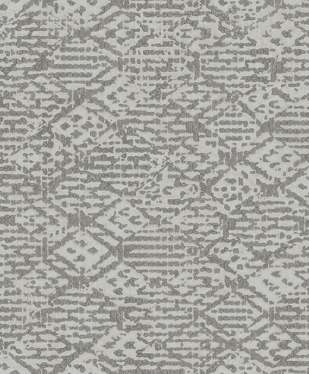 Helene Pewter Glitter Geometric Wallpaper by A-Street Prints Designer