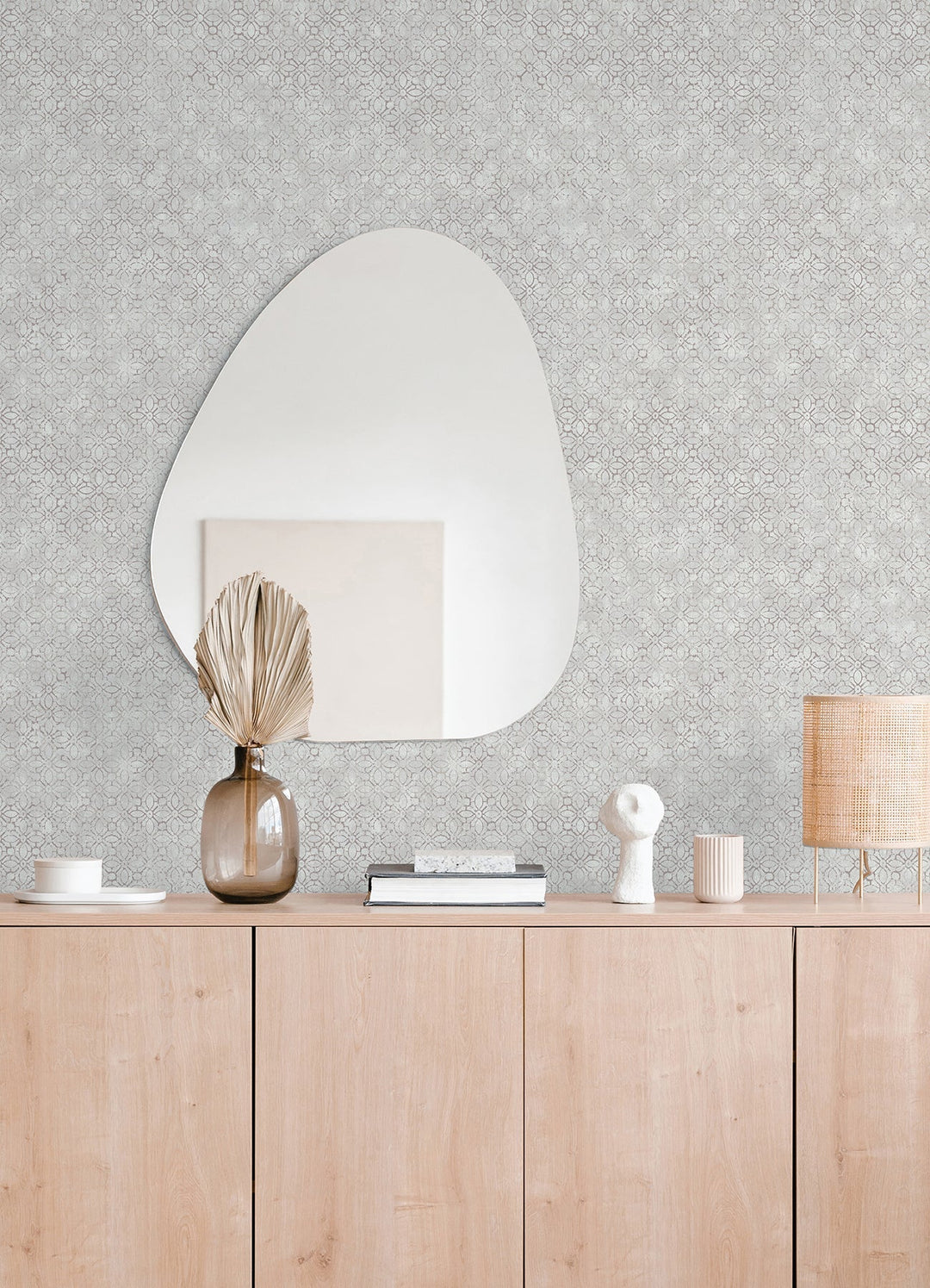 Khauta Sterling Floral Geometric Wallpaper by A-Street Prints Designer