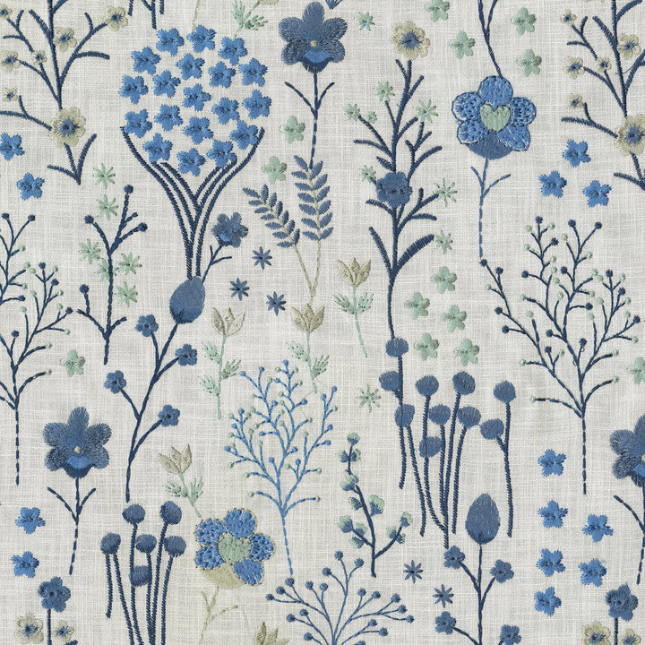 Floral Feast Emb Porcelain 410521 by PKL Studio Designer Fabric - 100% Cotton Embroid:100% Viscose INDIA 27000 Horizontal: 12.8 and Vertical: 15.3 55 - Swanky Fabrics -