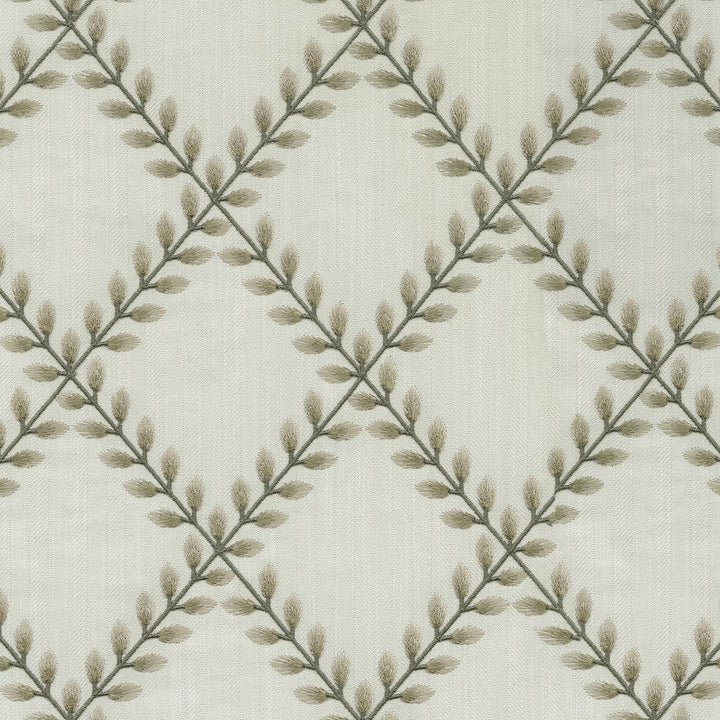 Clover Lane Emb Birch 410571 by PKL Studio Designer Fabric Base 100% Polyester Emb 100% Viscose India 51000 Horizontal: 5.38 and Vertical: 6.25 55 - Swanky Fabrics -