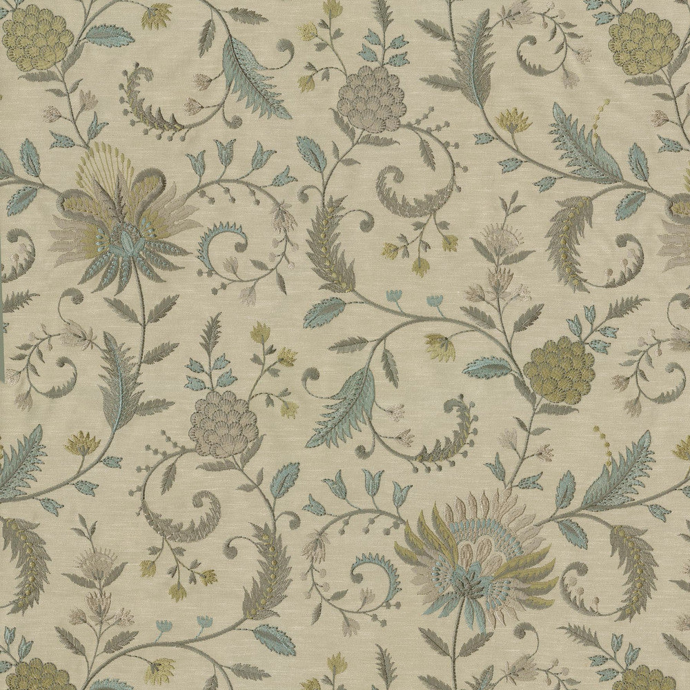 Carlotta Emb Spa 410640 by PKL Studio Designer Fabric - 76% Polyester 24% Cotton Embroid:100% Viscose INDIA 51000 Horizontal: 17 and Vertical: 19.375 54 - Swanky Fabrics -
