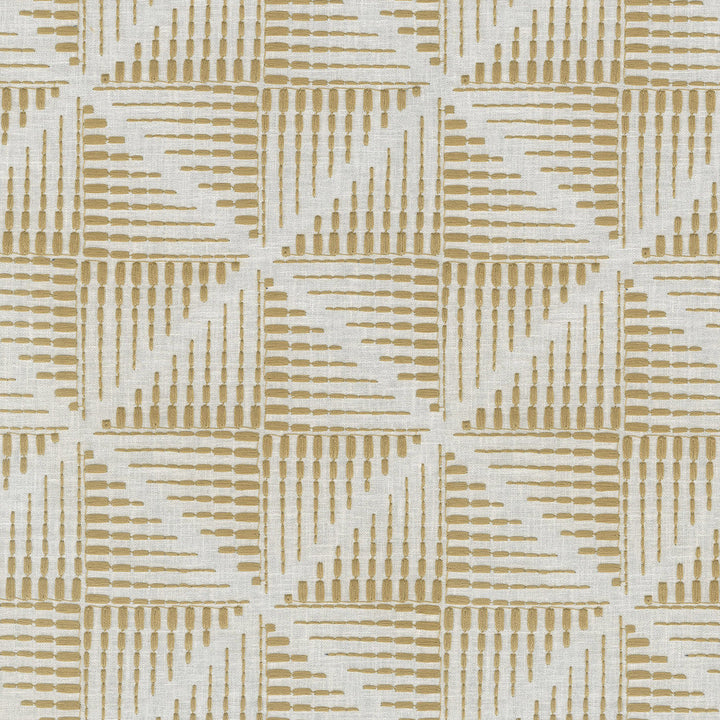 Maddox Emb Golden 411230 by PKL Studio Designer Fabric Base 52% Polyester, 48% Cotton Emb 100% Polyester India 51000 Horizontal: 6.25 and Vertical: 6.25 54 - Swanky Fabrics -