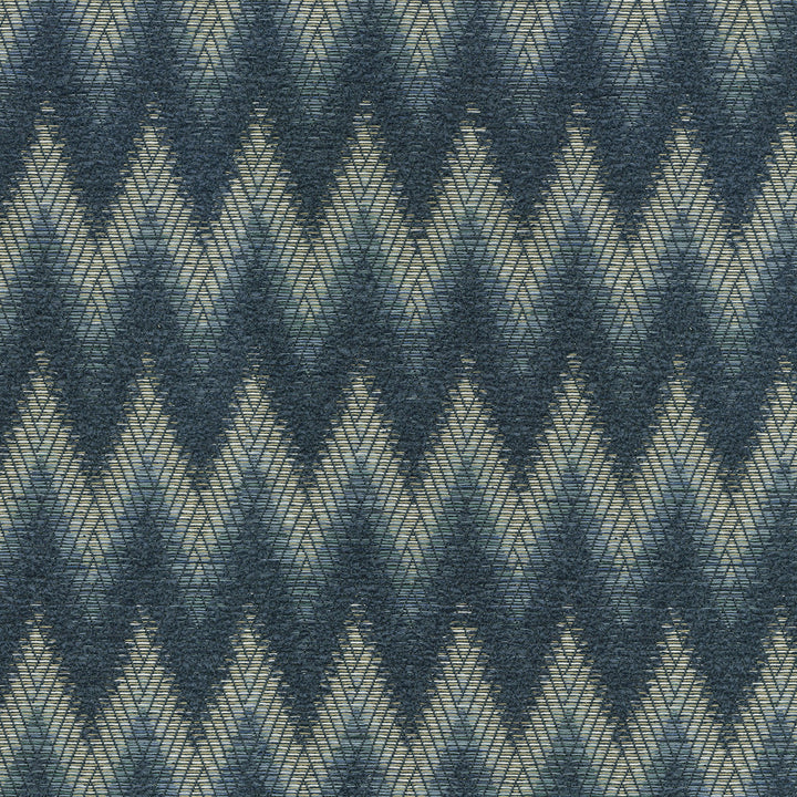 Chevron Chenille Indigo 411250 by PKL Studio Designer Fabric 93% Polyester, 7% Cotton India 51000 Horizontal: 1.75 and Vertical: 4 54 - Swanky Fabrics -