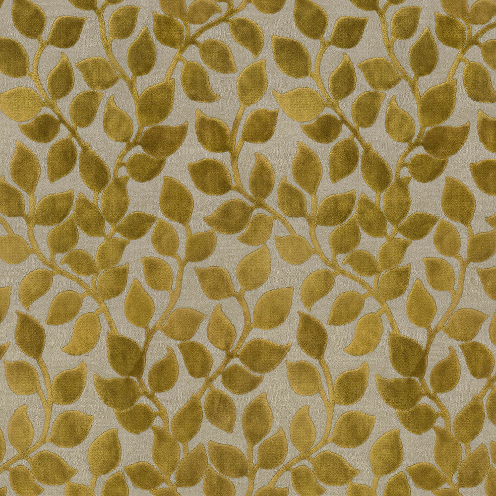 Lovely Leaf Golden 411260 by PKL Studio Designer Fabric - 38% rayon, 34% cotton, 28% polyester India 51000 Horizontal: 13.5 and Vertical: 22 54 - Swanky Fabrics -