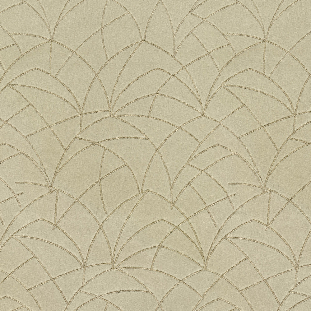 Curvature Embroidery Flax 411278 by PKL Studio Designer Fabric - 95% polyester, 5% rayon Embroidery 100% rayon India 51000 Horizontal: 9 and Vertical: 6 55/54 - Swanky Fabrics -