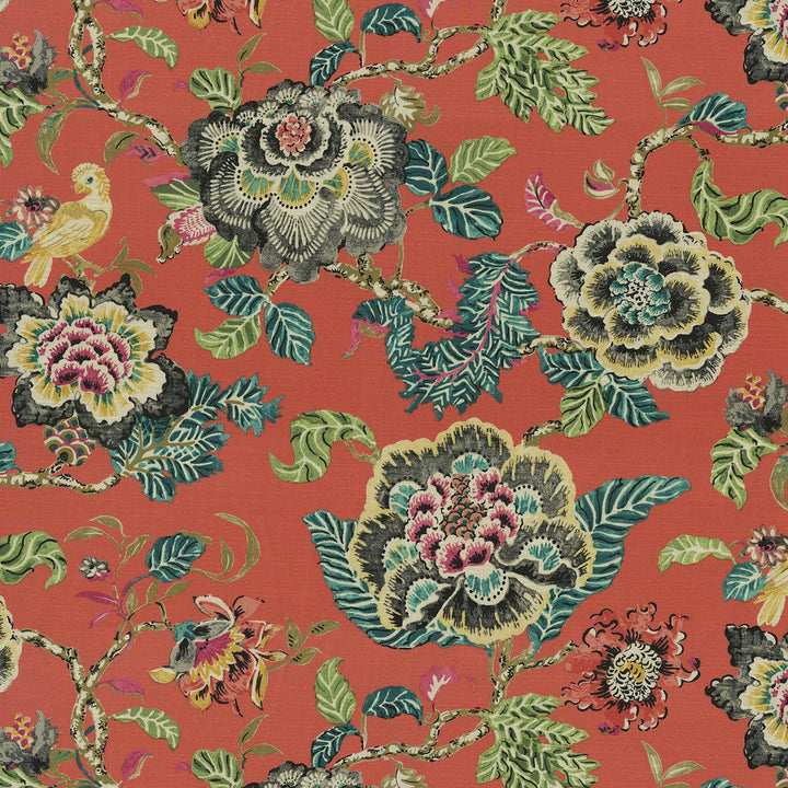Summer Palace Paprika 411430 by PKL Studio Designer Fabric 100% Cotton China 24000 Horizontal: 27 and Vertical: 25.25 54/55 - Swanky Fabrics -