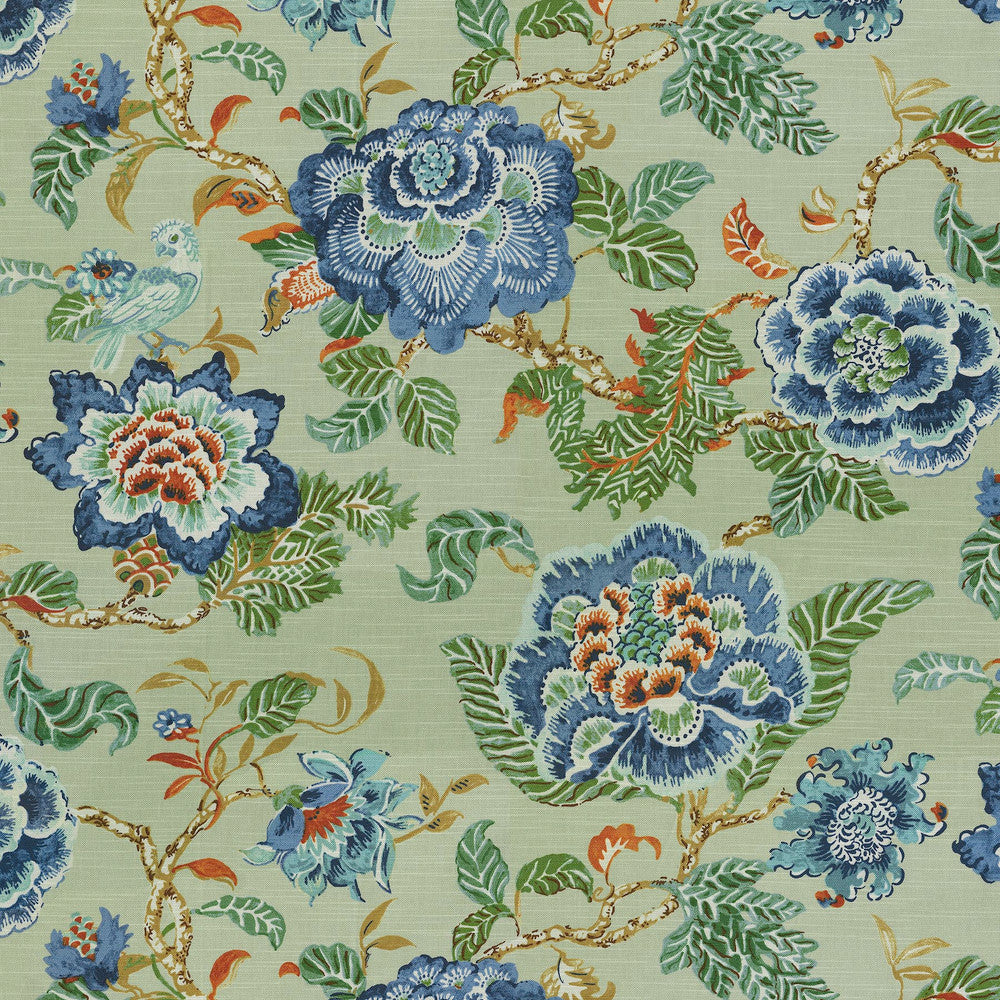 Summer Palace Matcha 411431 by PKL Studio Designer Fabric 100% Cotton China 24000 Horizontal: 27 and Vertical: 25.25 54/55 - Swanky Fabrics -