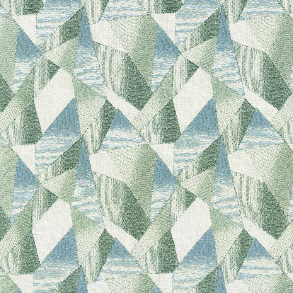 Prism Embroidery Aquamarine 411443 by PKL Studio Designer Fabric - 63% polyester, 37% cotton Embroidery 100% polyester India 51000 Horizontal: 6.5 and Vertical: 6.12 54 - Swanky Fabrics -
