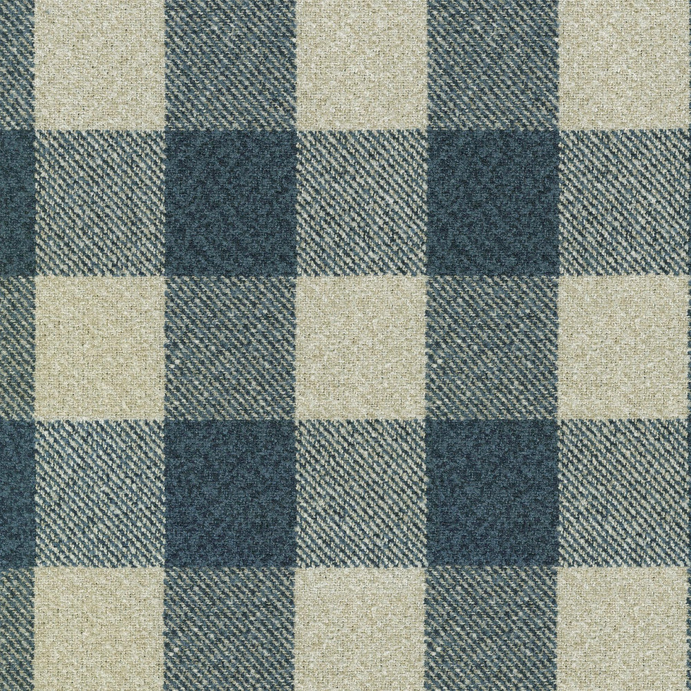 Check Box Indigo 411451 by PKL Studio Designer Fabric 100% Polyester China 51000 Horizontal: 6.75 and Vertical: 6.38 56 - Swanky Fabrics -