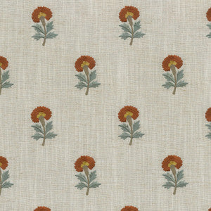 PKL Studio Fabric Thistle Embroidery Persimmon 411492