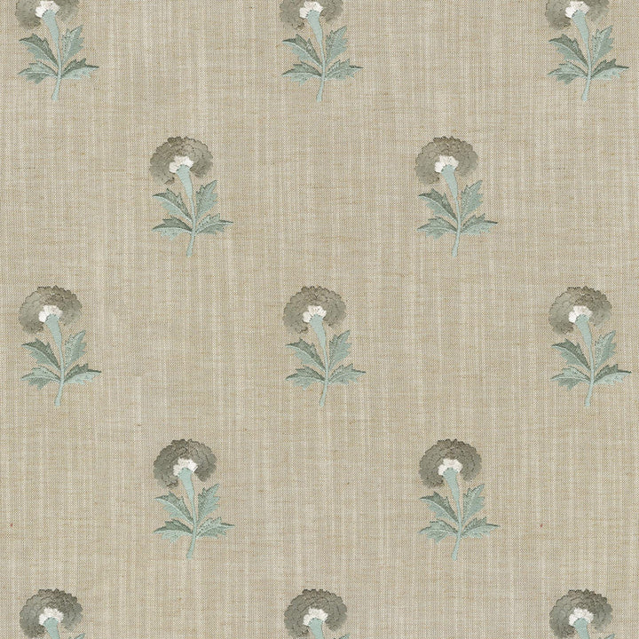 Thistle Embroidery Shoreline 411493 by PKL Studio Designer Fabric - 82% polyester, 11% cotton, 7% linen Emboidery 100% rayon India 51000 Horizontal: 5.3 and Vertical: 6.2 54 - Swanky Fabrics -