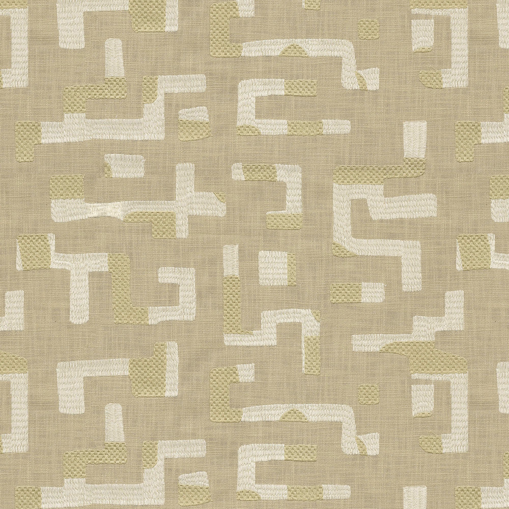 Maze Emb Linen 411732 by PKL Studio Designer Fabric Bae 100% Cotton Emb 100% Polyester India 27000 Horizontal: 18.25 and Vertical: 15.375 57 - Swanky Fabrics -