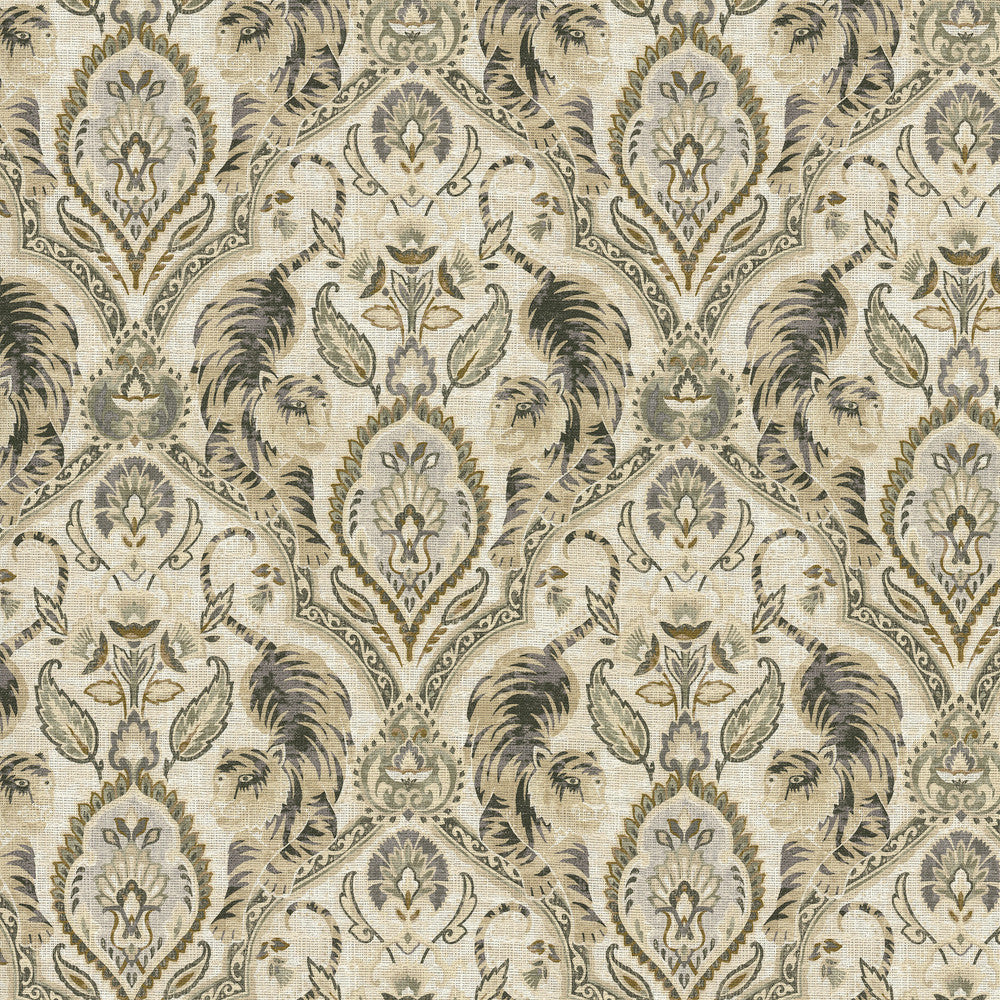 Twin Tigers Hemp 411792 by PKL Studio Designer Fabric 100% Cotton Peru 24000 Horizontal: 13.5 and Vertical: 18 54/55 - Swanky Fabrics -