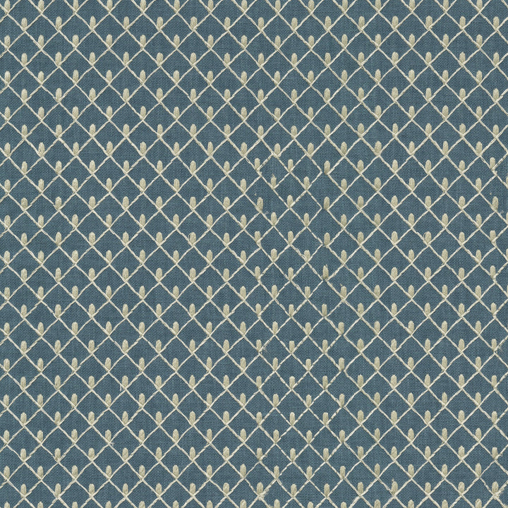 Picot Emb Indigo 411840 by PKL Studio Designer Fabric Base 50% Polyester, 50% Cotton Emb 100% Rayon India 51000 Horizontal: 1 and Vertical: 1 55 - Swanky Fabrics -