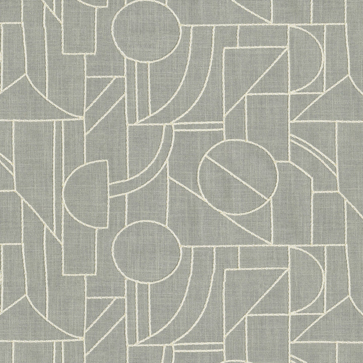 Building Blocks Emb Smoke 411881 by PKL Studio Designer Fabric Base 52% Cotton, 48% Polyester Emb 85% Cotton, 15% Rayon India 51000 Horizontal: 13.5 and Vertical: 9.25 55 - Swanky Fabrics -