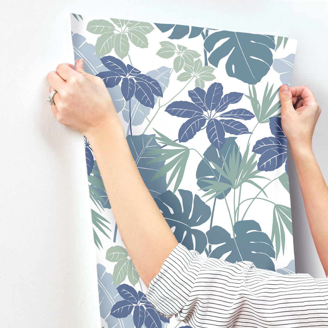 Medellin Blue Rainforest Floor Wallpaper by A-Street Prints Designer