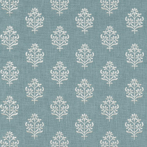 PKL Studio Fabric Floral Sprig Emb Chambray 412384