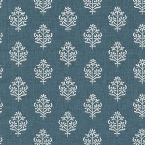 PKL Studio Fabric Floral Sprig Emb Indigo 412385