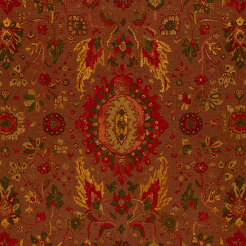 Jahanara Carpet Spice Brown 172791 by Schumacher Designer Fabric Classic Prints 26.75" - Swanky Fabrics -