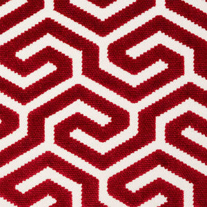Schumacher Fabric Ming Fret Velvet Red 73105