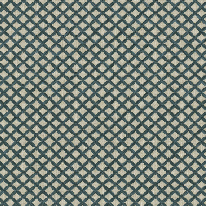 Laguna Emb Indigo 412483 by PKL Studio Designer Fabric Base 82% polyester, 11% cotton, 7% linen Emb: 100% cotton India 51000 Horizontal: 0.88 and Vertical: 0.75 56 - Swanky Fabrics -