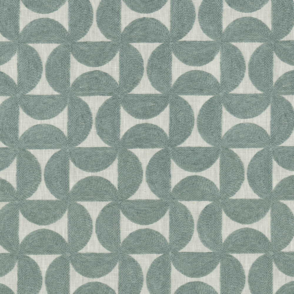 Pinwheels Emb Chambray 412492 by PKL Studio Designer Fabric Base 52% polyester, 48% cotton Emb 60% polyester, 25% cotton, 15% linen India 51000 Horizontal: 4.5 and Vertical: 4.63 55 - Swanky Fabrics -