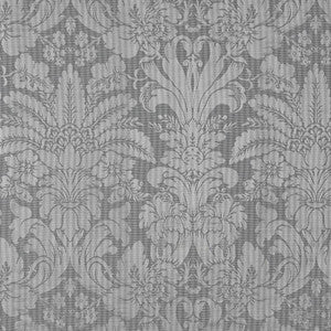 Schumacher Fabric Colette Linen/Silk Damask Charcoal 69143