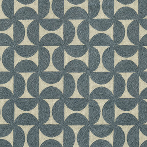 PKL Studio Fabric Pinwheels Emb Indigo 412493