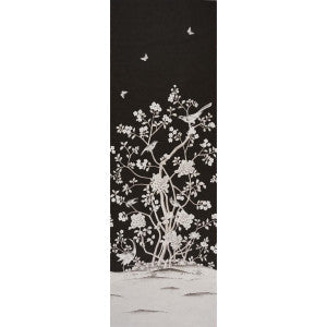 Schumacher Wallpaper Chinois Palais Vinyl Panel Noir 5010162