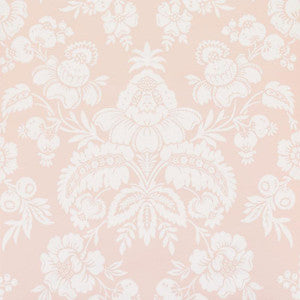 Schumacher Wallpaper Simone Damask Blush 5009611