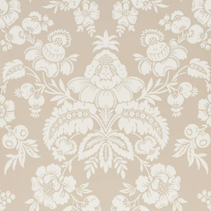 Simone Damask Stone 5009612 by Schumacher Designer Wallpaper New Traditional 10.5" - Swanky Fabrics -