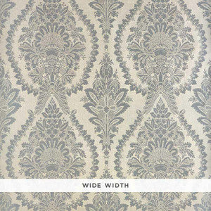 Schumacher Wallpaper Incandescence Damask Burnished Silver 5007380