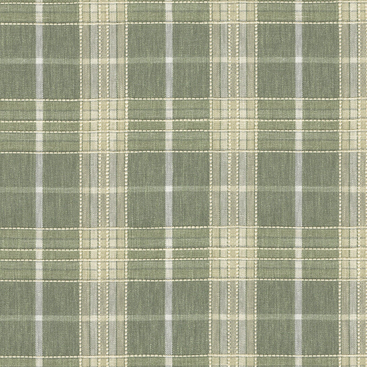 Malcolm Plaid Sage 412570 by PKL Studio Designer Fabric 42% polyester, 42% cotton, 11% rayon, 5% linen India 33500 Horizontal: 4.63 and Vertical: 4.63 54 - Swanky Fabrics -
