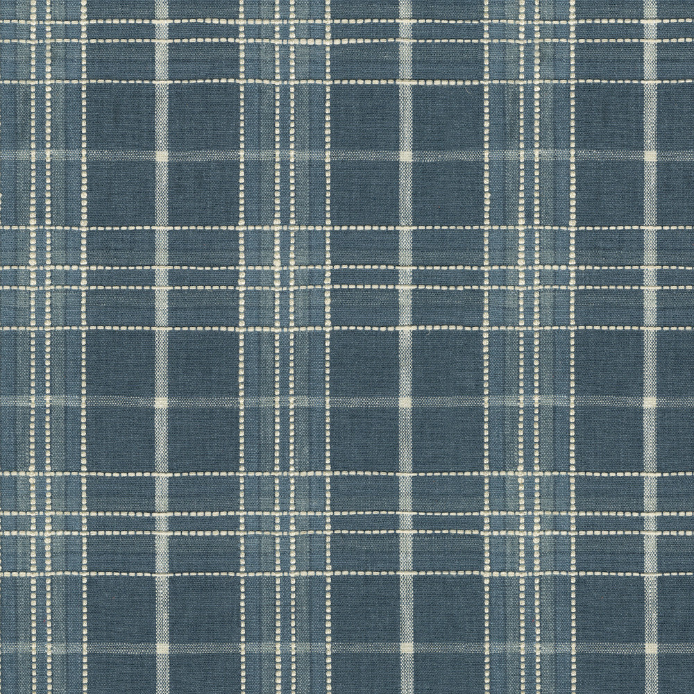 Malcolm Plaid Indigo 412571 by PKL Studio Designer Fabric 42% polyester, 42% cotton, 11% rayon, 5% linen India 33500 Horizontal: 4.63 and Vertical: 4.63 54 - Swanky Fabrics -