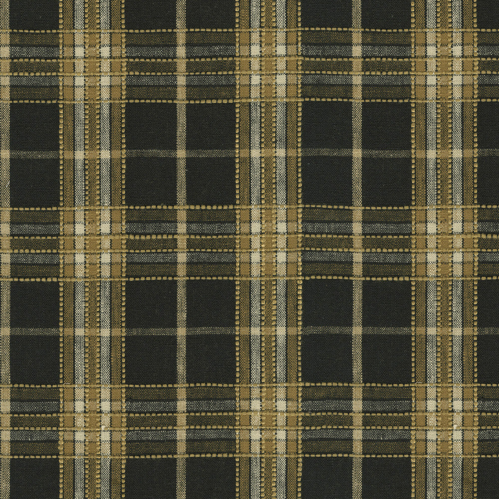 Malcolm Plaid Ebony 412572 by PKL Studio Designer Fabric 42% polyester, 42% cotton, 11% rayon, 5% linen India 33500 Horizontal: 4.63 and Vertical: 4.63 54 - Swanky Fabrics -