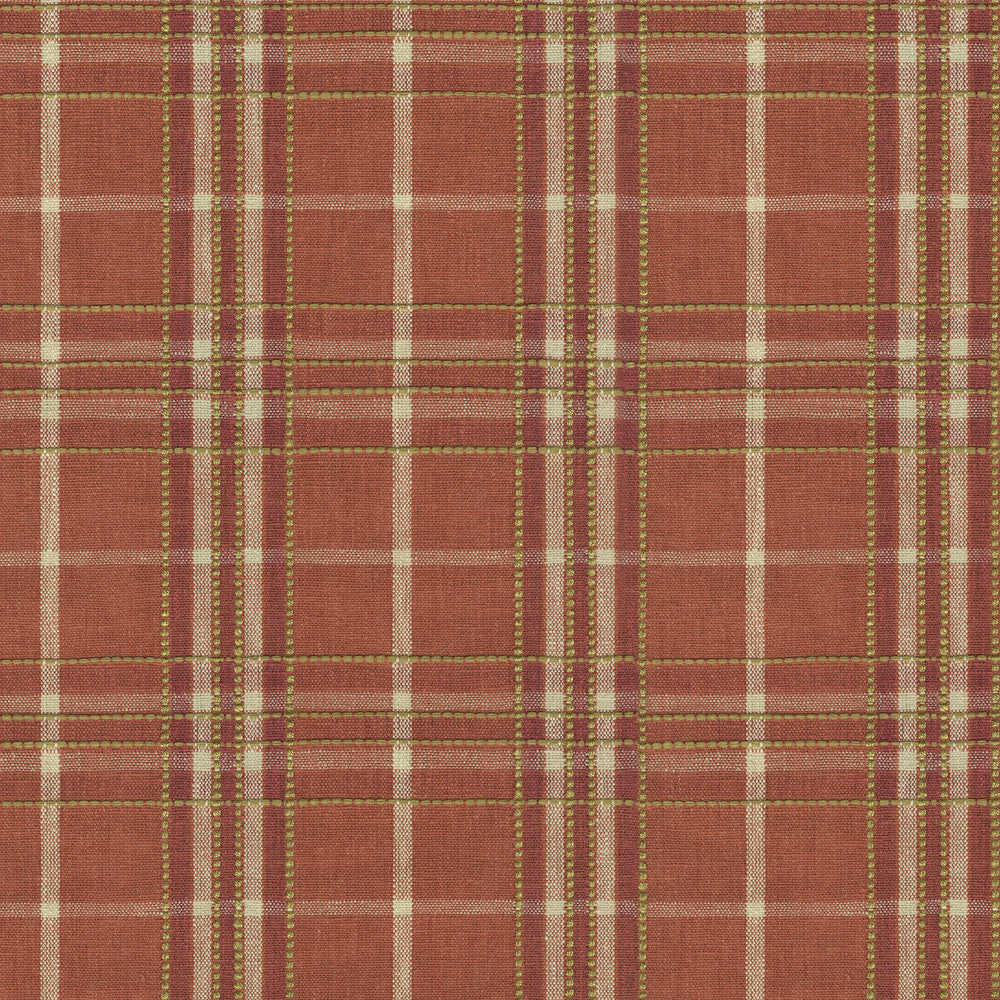 Malcolm Plaid Cinnabar 412573 by PKL Studio Designer Fabric 42% polyester, 42% cotton, 11% rayon, 5% linen India 33500 Horizontal: 4.63 and Vertical: 4.63 54 - Swanky Fabrics -