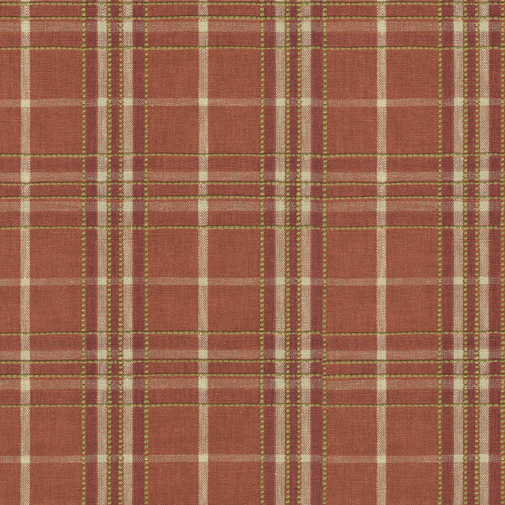 Malcolm Plaid Cinnabar 412573 by PKL Studio Designer Fabric 42% polyester, 42% cotton, 11% rayon, 5% linen India 33500 Horizontal: 4.63 and Vertical: 4.63 54 - Swanky Fabrics -