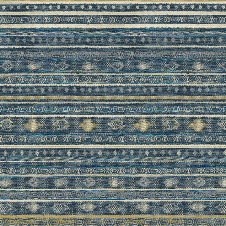 Trailhead Stripe Lapis 412830 by PKL Studio Designer Fabric 82% polyester, 18% cotton India 51000 Horizontal: 3.38 and Vertical: 15.5 54 - Swanky Fabrics -