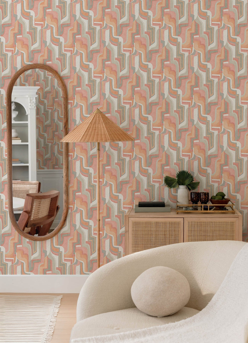 Tulum Coral Surreal Shapes Wallpaper by A-Street Prints Designer