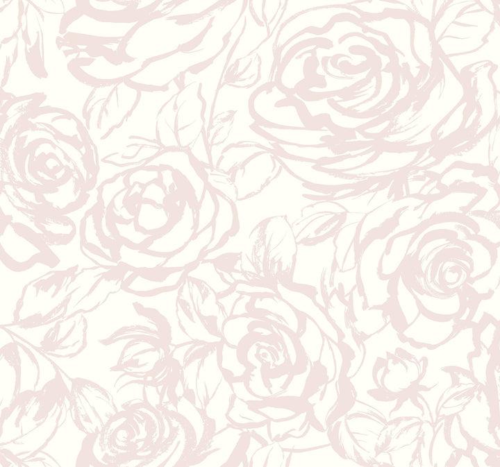 Nelda Light Pink Rose Wallpaper by A-Street Prints Designer