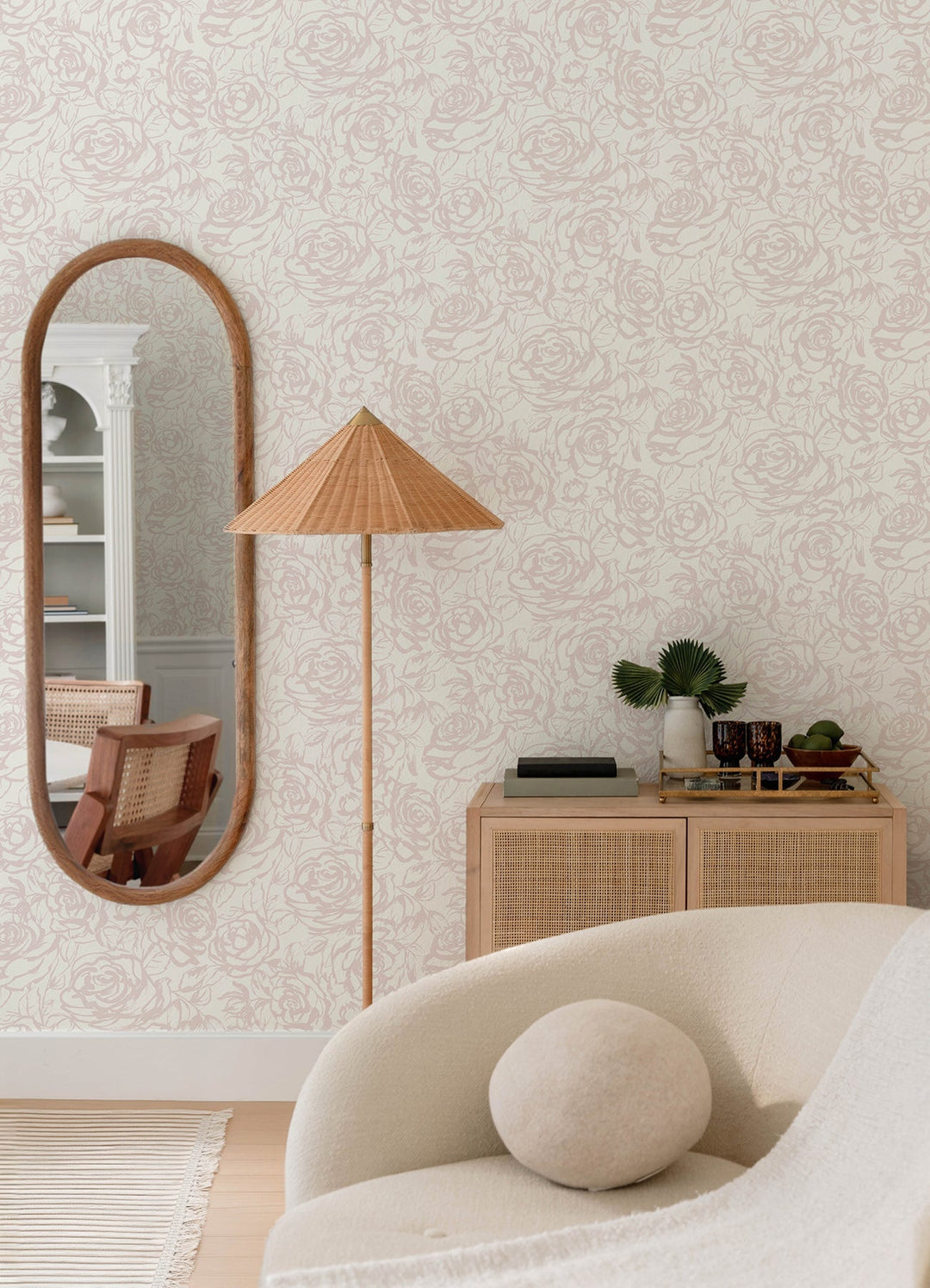 Nelda Light Pink Rose Wallpaper by A-Street Prints Designer